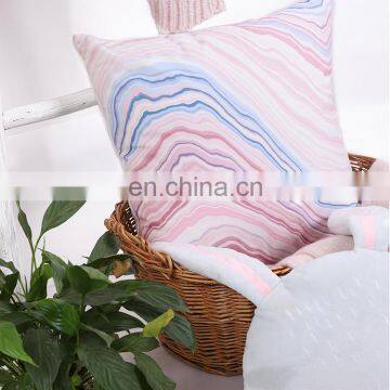 Luxury Home Indoor Soft Silky Satin Geometric Marble Texture Square Decorative Throw Pillow Cases Cushion Cover photo-7