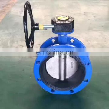 200mm Diameter Manual Operation Worm Gear Double Flange Butterfly Valve