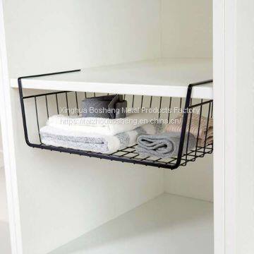 Wire Storage Basket Under Cabinet Wire Hanging Basket for Kitchen Pantry Desk Bookshelf