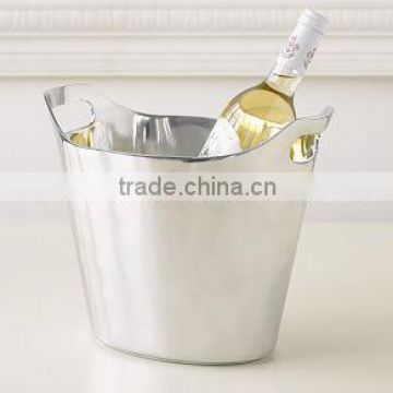 stainless steel wine ice buckets In Oval Shape With Handle