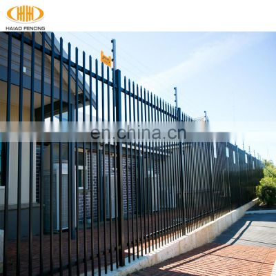 2021 hot selling black outdoor security metal fence commercial steel / rod iron fencing panels for sale