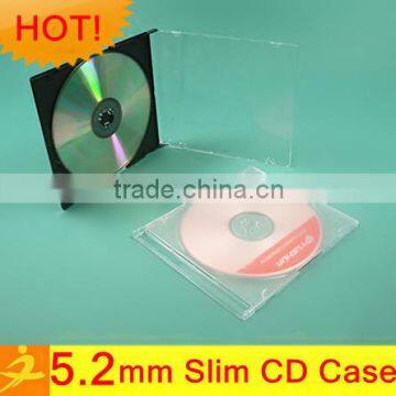 color/clear/black slim single 5.2mm PS wooden cd box