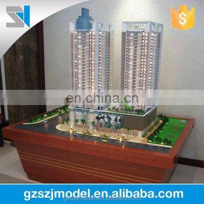 Commercial architectural scale model maker with wooden base stand 3d building  model