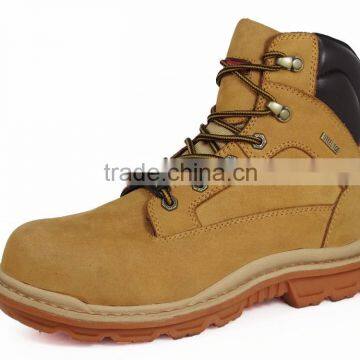Fashion Yellow Full Grain Nubuck Leather Upper Industrial Safety Work Boots photo-4