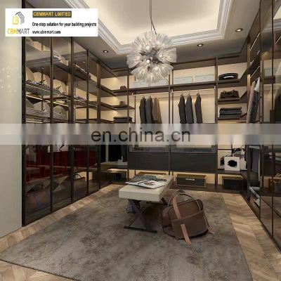 Commercial display wardrobe custom closets big walk in closet with shelves wall wardrobe design cloak room closet