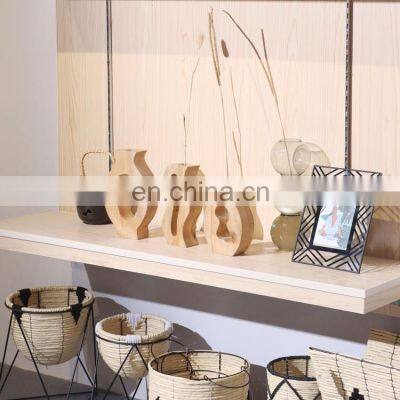 K&B Unique Test Tube in Wood Frame Flower Vase Table Stand Wooden Home Decor Vase photo-2