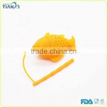 2015 Newest Color less Orange FDA/LFGB Standard Silicone Tea Strainer