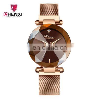 CHENXI 309 Charm Mesh Strap Stainless Steel Quartz Low Price Lady Ladies Magnetic Jewellery Watches