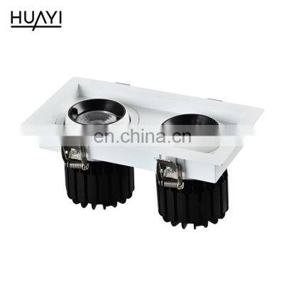 HUAYI Hot Sale Modern Style Aluminum 220v Cob 2*12w 2*20w 2*30w Indoor Museum Market Recessed Led Spot Light