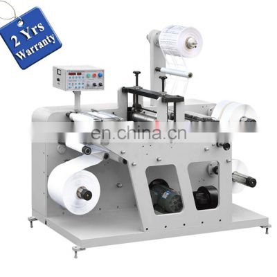 USK320 Roll to Roll Automatic Self Adhesive Blank Barcode Sticker Rotary Die Cutter Slitter and Rewinder Machine