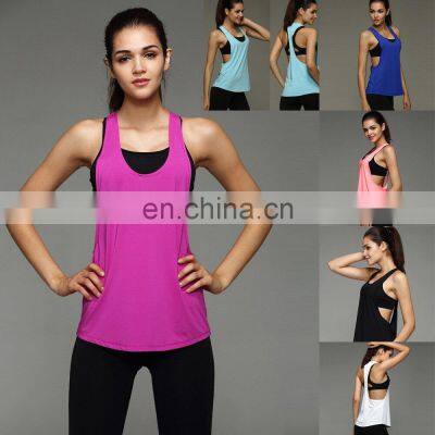 Custom Design Printed Gym Fitness Yoga Sexy Ladies Singlets Tank Top Gym One Color Pure Cotton Singlet for Women Girls photo-4