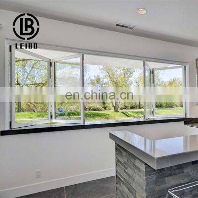 Plexiglass double leaf folding windows European and American style