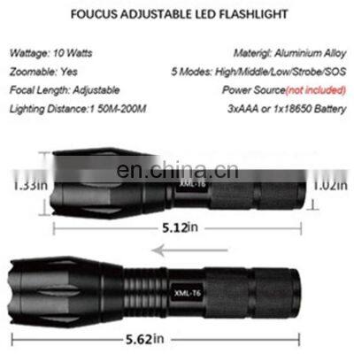 Handheld Torch Light Flashlights Zoom With Power Bank Flashlights Torches Tactical LED photo-2