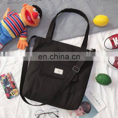 Bolsa De Custom Print Shape Logo Cotton Double Pouch Shoulder Cross Body Tote Bag Crossbody Messenger Bag photo-5