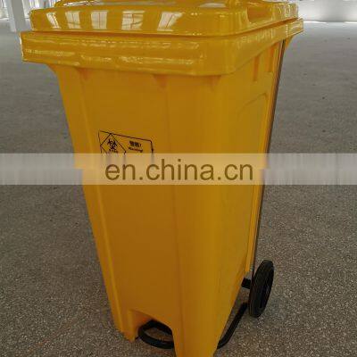 120 Litre Waste Bins Plastic Mobile Garbage Can Dustbin Recycle Trash Bin With Wheels