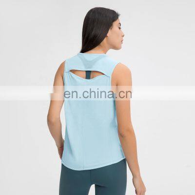 Фабричные продажи женских безрукавных майок спортивных с сетчатой прорезью на спине для йоги и фитнеса photo-2