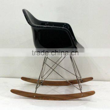 Replica Designer Fiberlgass Material Stainless Steel Frame ARA Armchair/rocking Chair With Wooden Base photo-2