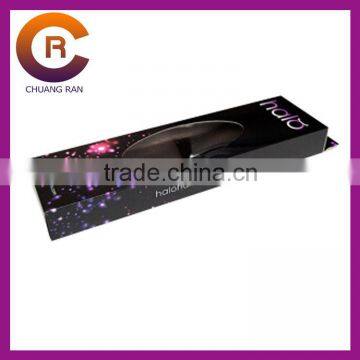 New Design Black with ribbon custom cheap paper elegant hair extension box