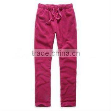 Fashionable women's poar fleece long pants pink color