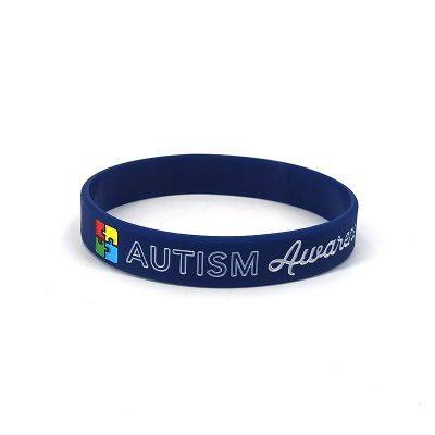 Hot Sale In Stock  Autism Awareness Public Service Promotion Silicone Bracelet
