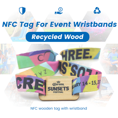 Customized Accessed Control Wooden Woven NFC Bracelet Contact Cashless Payment RFID Woven Wristbands Bracelet photo-2