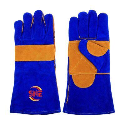 Snellsafety Heat-resistant Industrial Safety Gloves Long Welding Gloves Leather Working Gloves