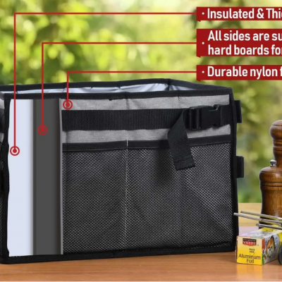 Camp Kitchen Cooking Utensil Bag - Durable BBQ Tool Kit Storage for Hiking & Picnic Trips
