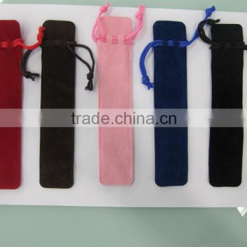 Thick fleece fabric pencil case Drawstring Flannel pencil case High-grade pen bag mini style factory manufacture