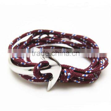 Stainless Steel Anchor Jewelry , Fashion Stainless Steel Anchor Rope Bracelet