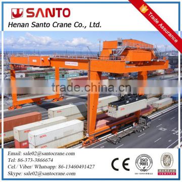 Loading And Unloading 40Ton Double Beam Container Rubber Tyre Gantry Crane