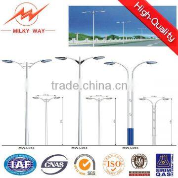 round tapered , Q235 single arm steel conical street lamp post parts