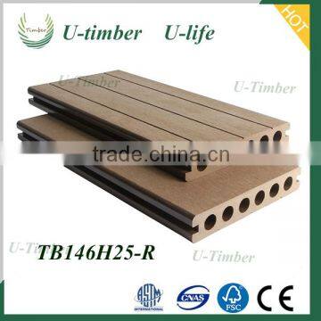 High Quality Natural Outdoor wpc easy-installation decking tile