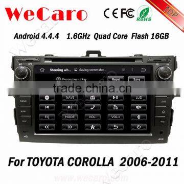 WECARO Factory OEM GPS Steering Wheel Pure Android 4.4 Car Multimedia Navigation System For Toyota Corolla 2006 - 2011 photo-2