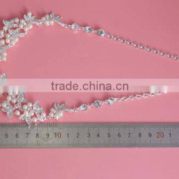 Wedding Pearl Rhinestone Jewelry Set Bridal Necklace and Earring Set photo-4