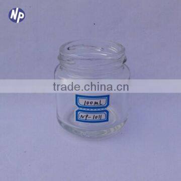 100ml food grade clear glass jar with tinplate