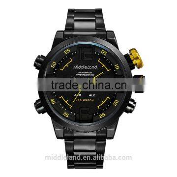 2015 New Arrival !!!! MIDDLELAND Double Movement Movt Analog Digital Wrist Watch