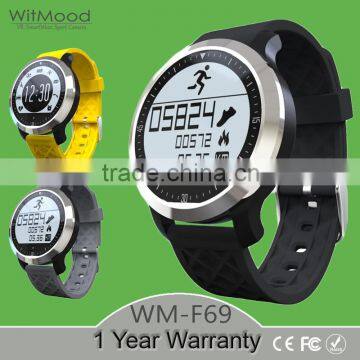 witmood 2016 F69 health care smart watch with 2 kinds of heart rate monitor