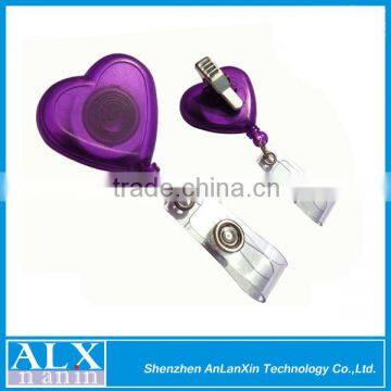 Best quality heart shape 30mm reel badge