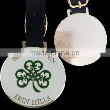 Hard Enamel Bag Tag, Make of Zinc Alloy, Round Shape