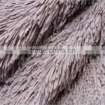 polyester knit long pile plush fabric