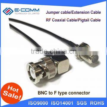 Hot F Female Jack Connector Switch BNC Male Plug Right Angle Connector RG174 Cable 20CM 8" Adapter