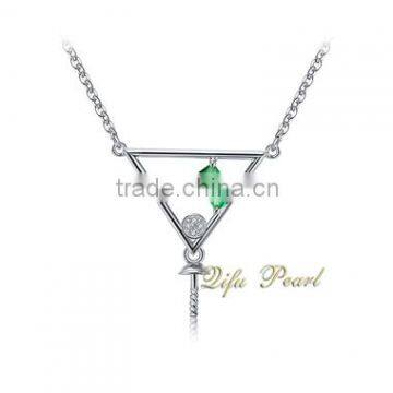 2015 Factory Direct Sale 14Carat White Gold Freshwater Pearl Necklace Jewelry Wholesale Necklace Mounting photo-2