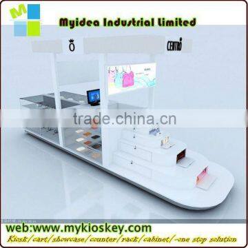 China Manufacture glass jewelry kiosk design for shopping mall