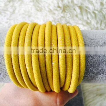 Genuine Purple Green Orange Blue Black Stingray Leather Bracelet Stingray Jewelry Cord for Gift photo-3