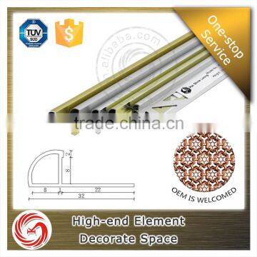 Bathroom Quarter Round Aluminum Tile Outside Corner Trim for Tile Edge photo-3