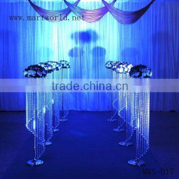 1.2 m tall Elegant weddings hall crystal beaded wedding aisle pillar for wedding decoration flower stand column (MWS-017)                        
                                                Quality Choice
                                              