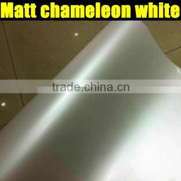 1.52*20m Chameleon white matte film with air free bubbles , white to gold