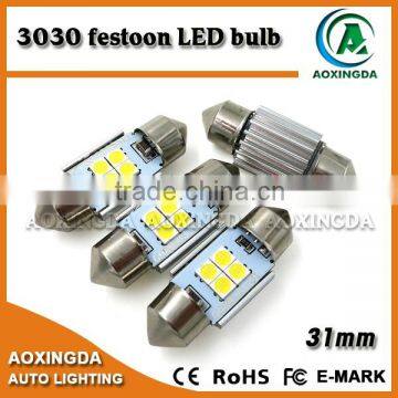 12V error free 31mm 3030 4 LED festoon bulb lamp 28mm car interior dome light
