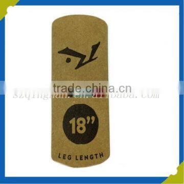 cheap custom garment recycle copy 200gr craft kraft paper main/hem hang tags design for jeans