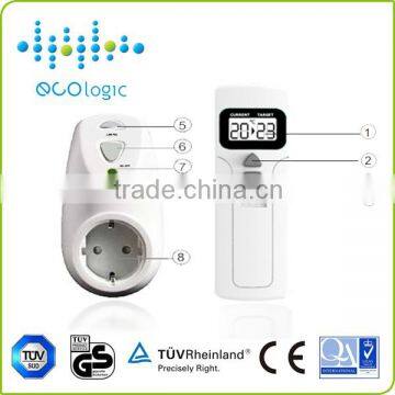 Wireless thermostat with remote control for 100 channels at the most